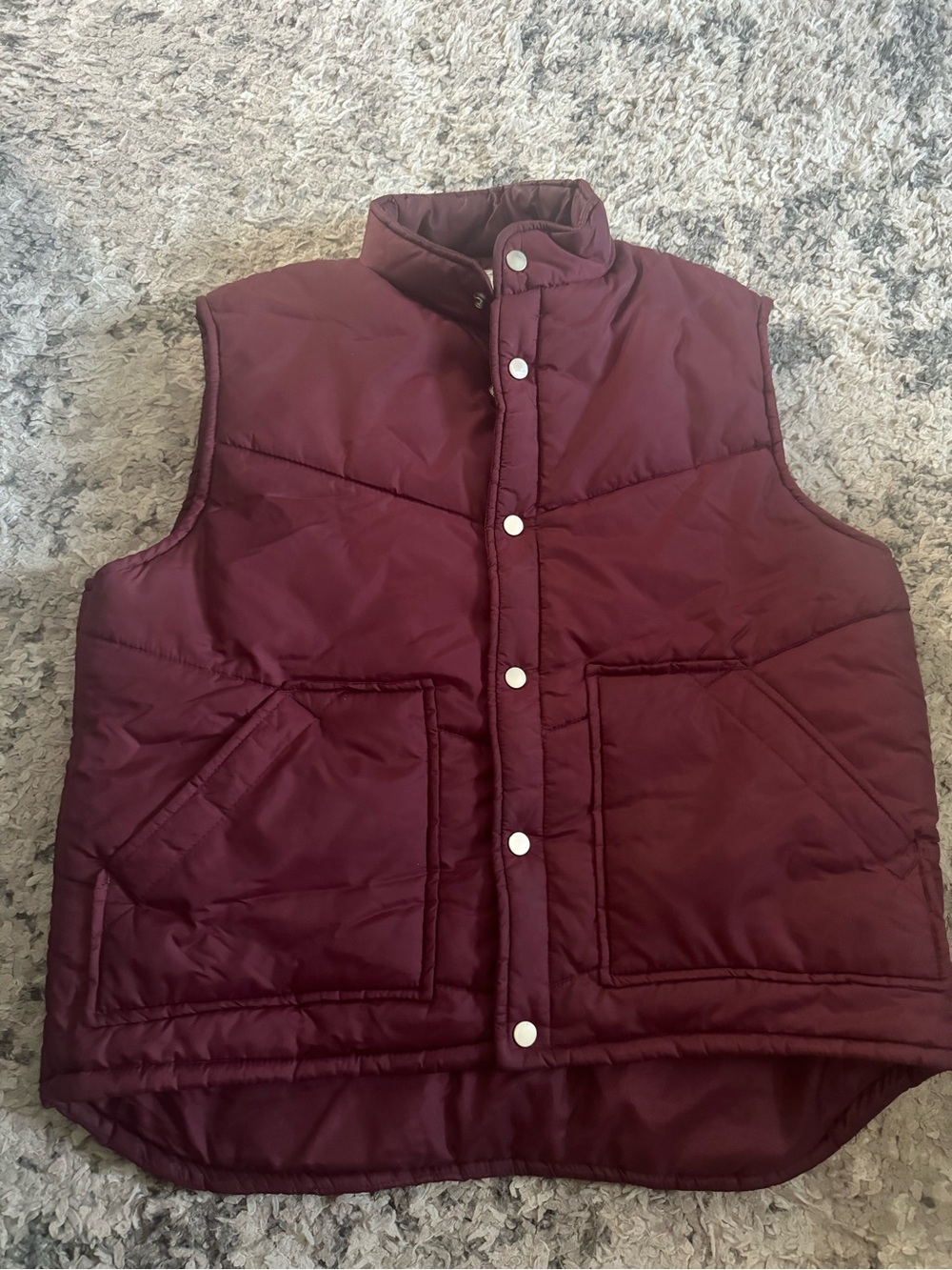 Alpine patrol Men's Quilted Puffer Vest - Burgundy large